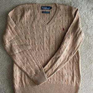 Tan sweater. Like new-no pilling.